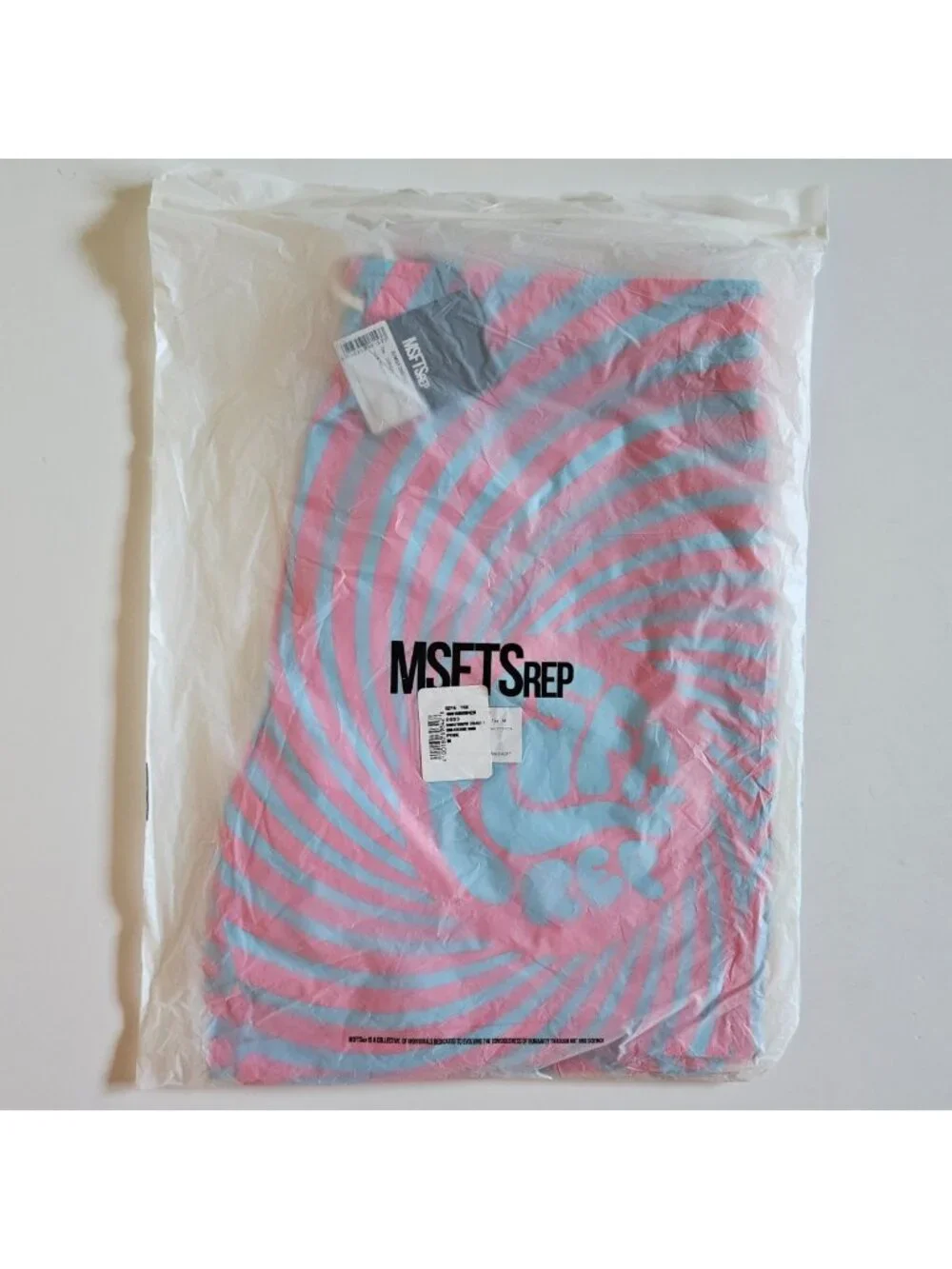 NWT MSFTSrep Costume Uomo Men's Psychedelic Swim Trunks Pink Blue Medium M